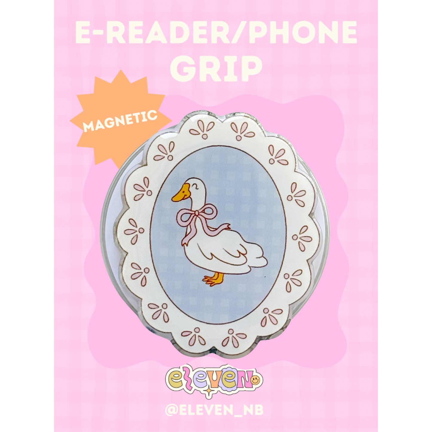 Goose with Bow (E-Reader/Phone Grip)