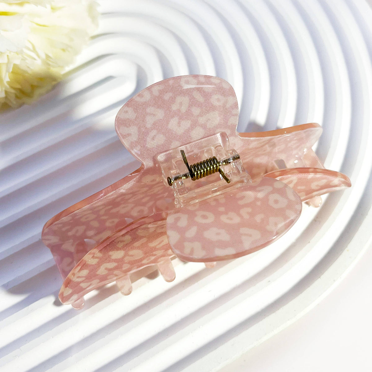 Glitter Leopard Print Acrylic Hair Claw Clip