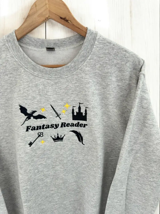 Fantasy Reader - Crew Neck Sweater (Gray)