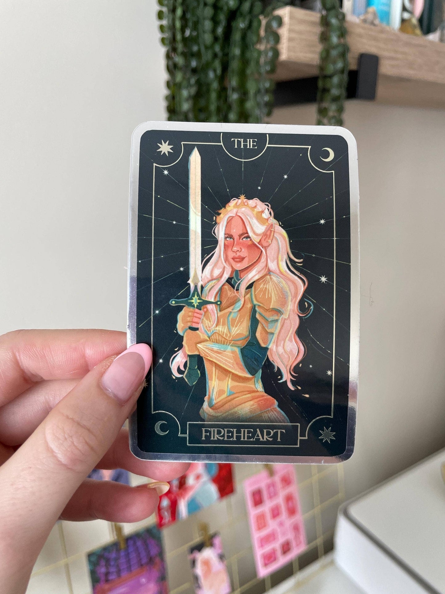 Fire Heart - Aelin Tarot Card (Gold Foiled Vinyl Sticker)