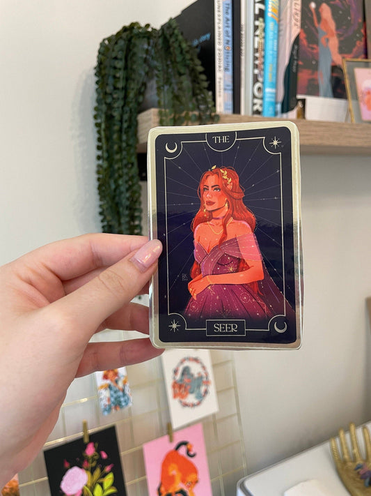 The Seer - Elain Tarot Card (Gold Foiled Vinyl Sticker)