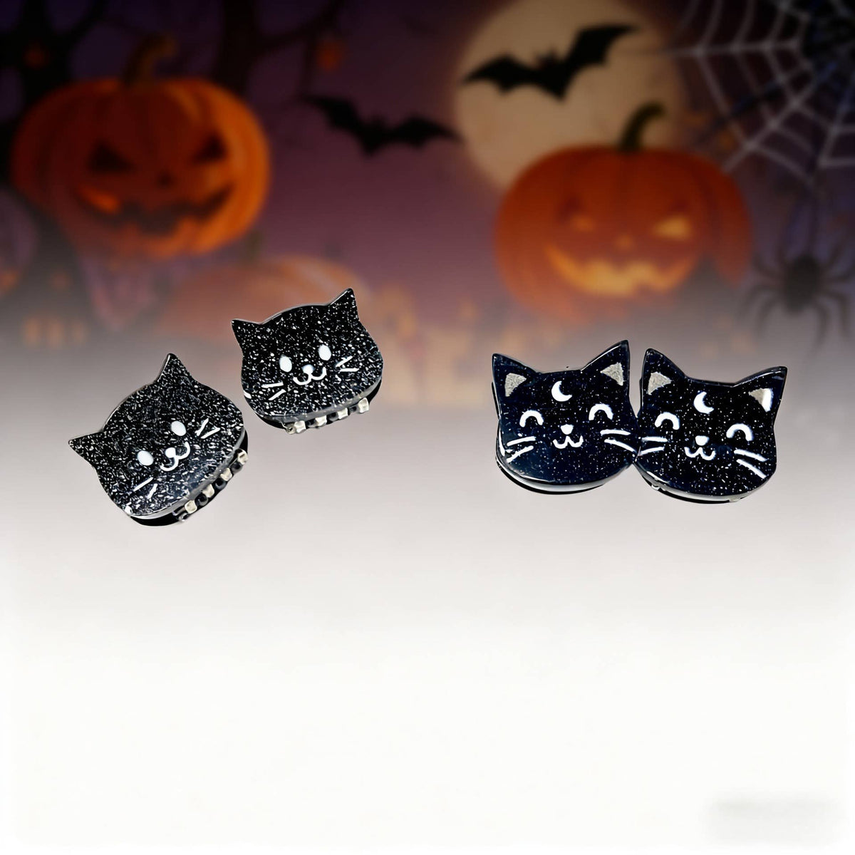 Mini Halloween Pumpkin Ghost Skull Cat Hair Claw Clip