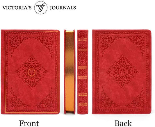 Victoria's Journals Antique Style Journal (Hard Cover) (Red)