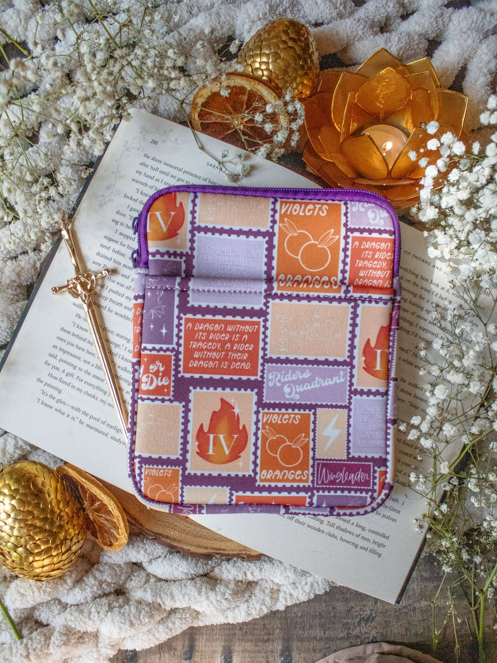 Fourth Wing Inspired Stamps Neoprene E-Reader Sleeve