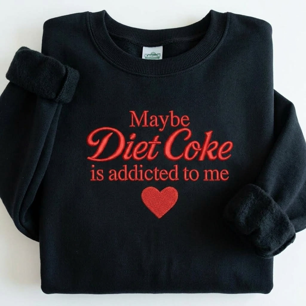 Maybe Diet Coke is Addicted to Me - Crew Neck Sweater (Black)