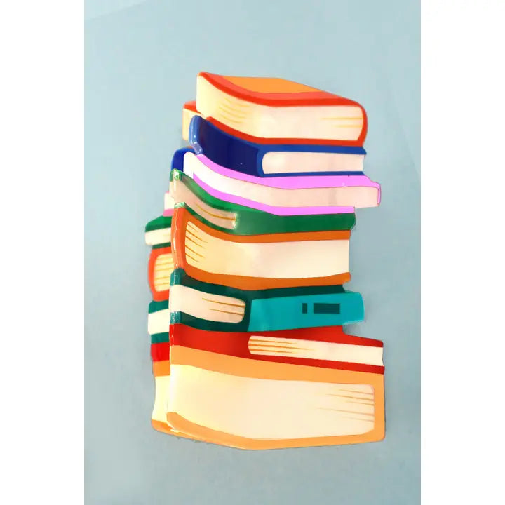 Rainbow Book Stack - Claw Hair Clip