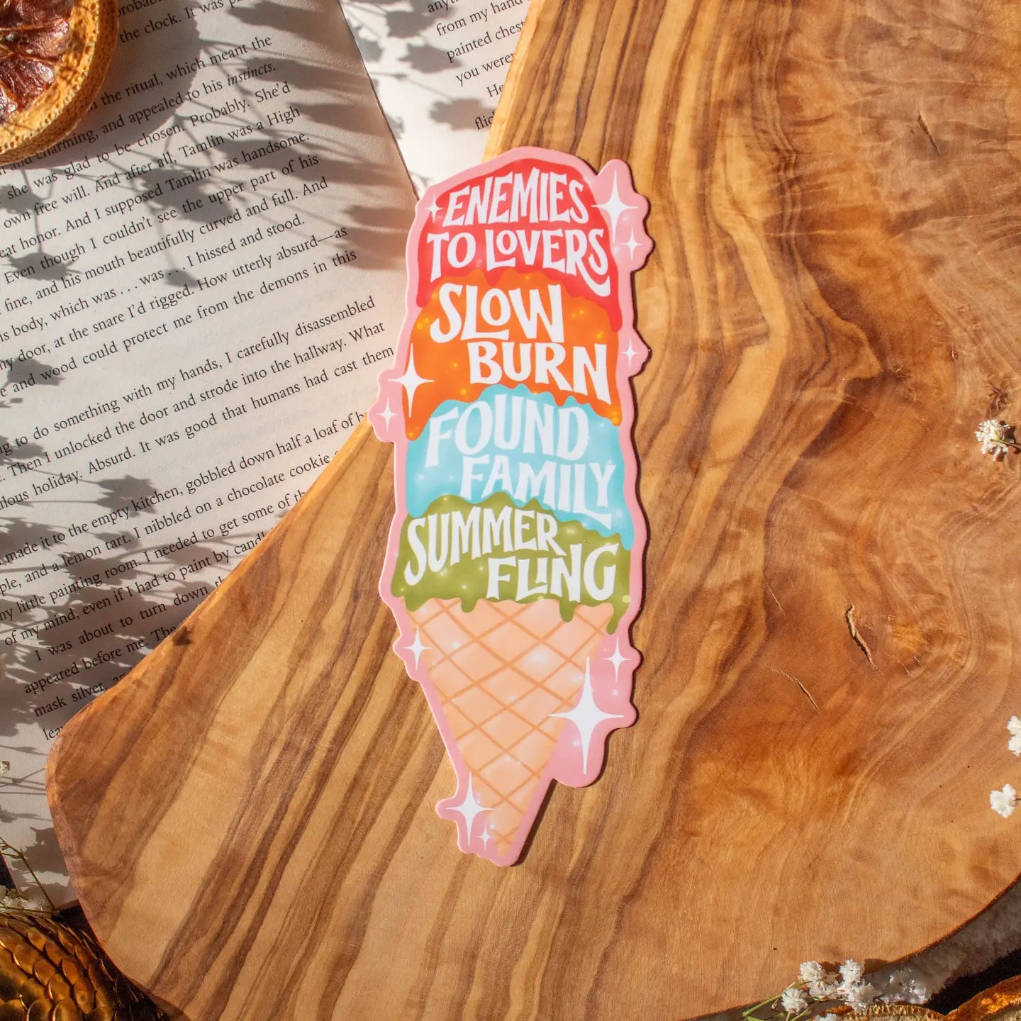 Romance Tropes Ice Cream Cone Die-Cut Bookmark