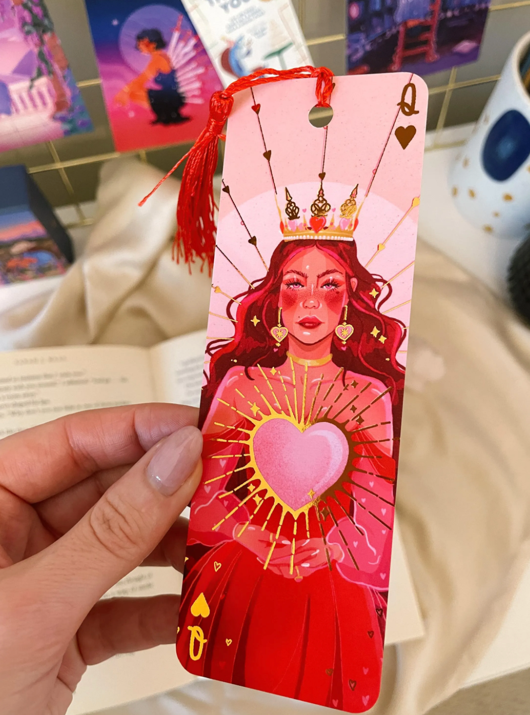 Queen of Hearts - Rose Gold Foil (Bookmark)
