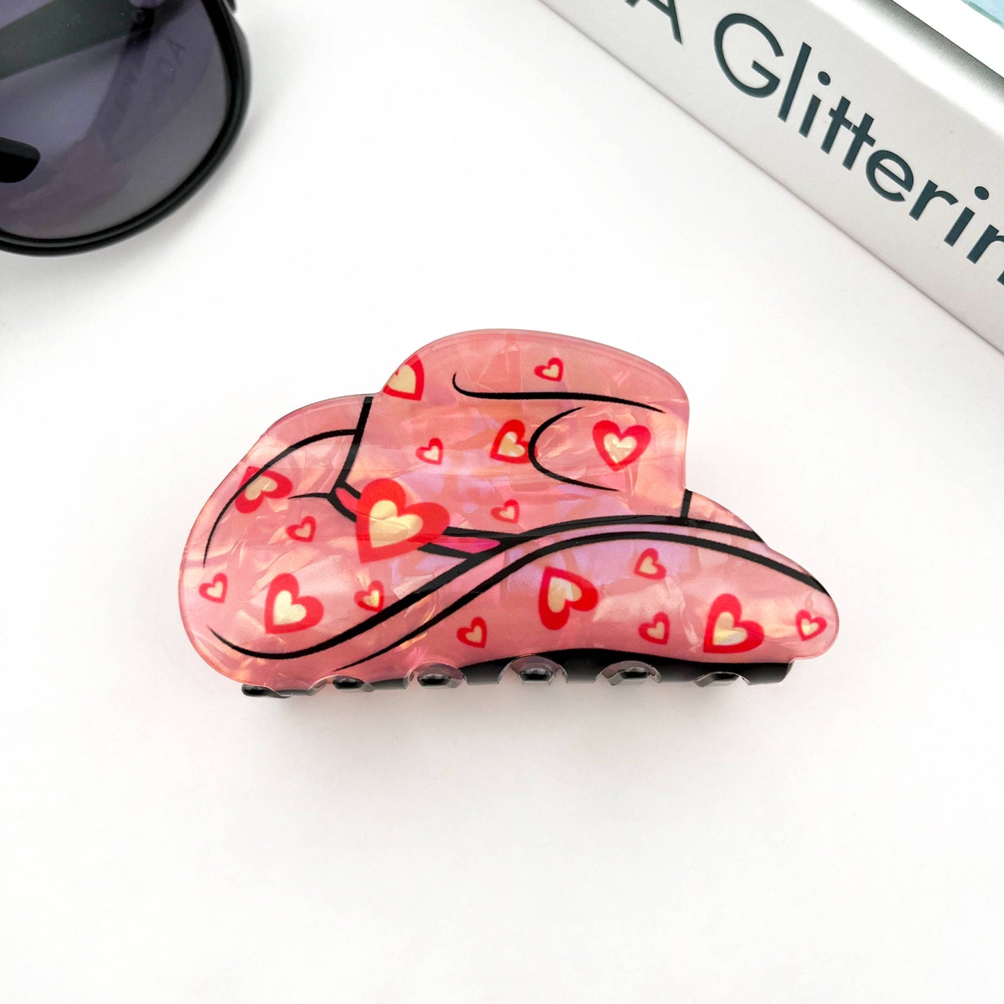 Pink Cowboy Hat - Hair Claw Clips