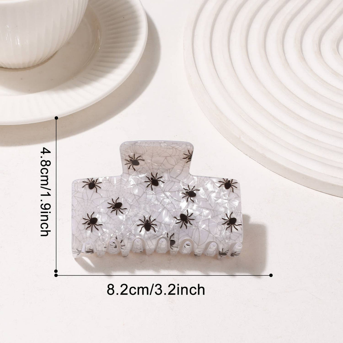 Halloween Ghost Spider Skull Print Hair Claw Clip