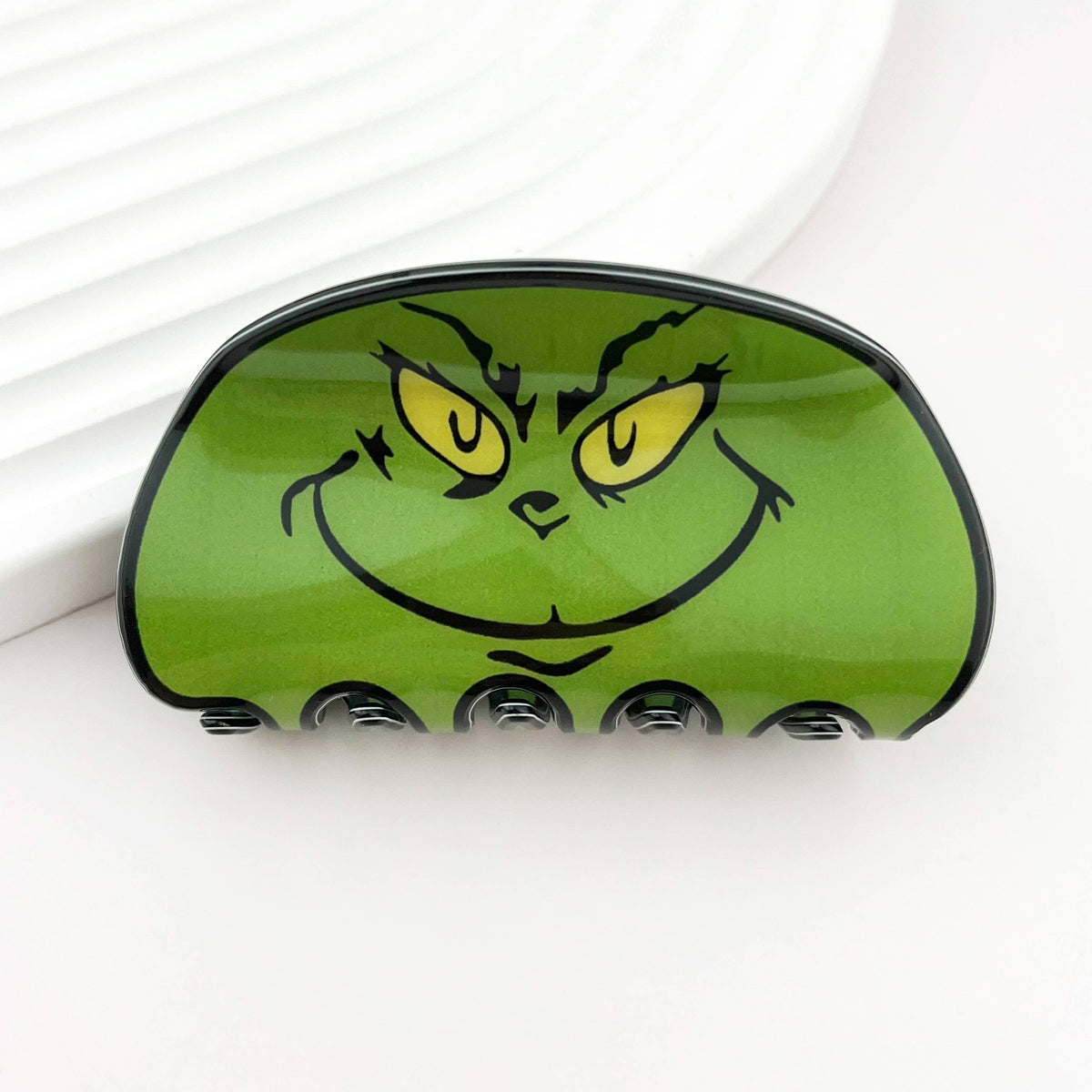 Christmas Green Monster Holiday Print Hair Claw Clip