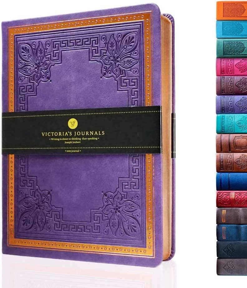 Victoria's Journals Antique Style Journal (Hard Cover) (Dark Purple)
