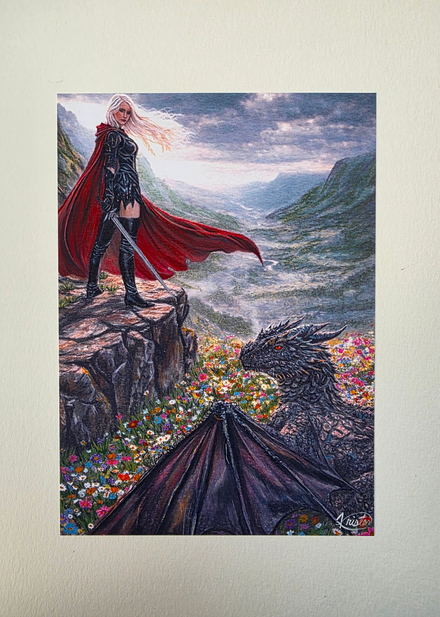 The Witch, the Wyvern and the Flowers - Throne of Glass Inspired (Art Print)