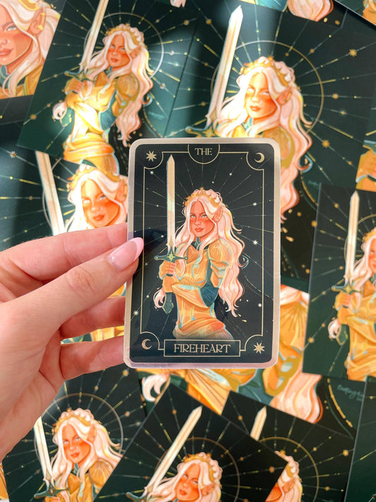 Fire Heart - Aelin Tarot Card (Gold Foiled Vinyl Sticker)