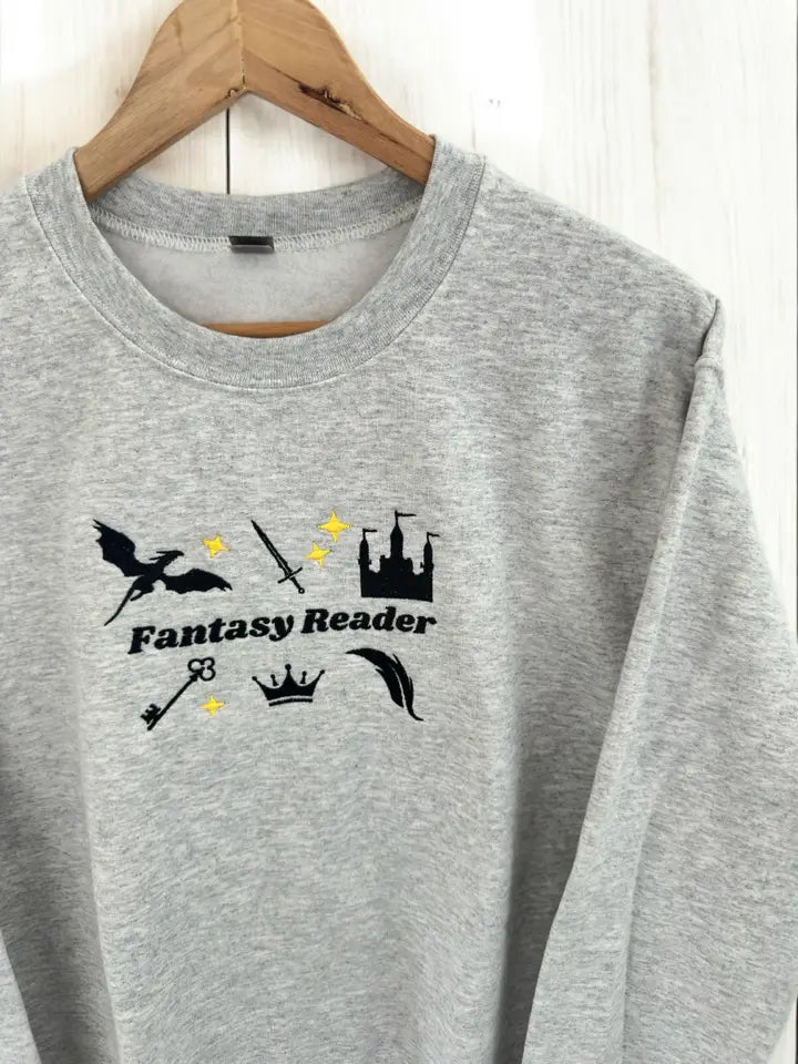 Fantasy Reader - Crew Neck Sweater (Gray)
