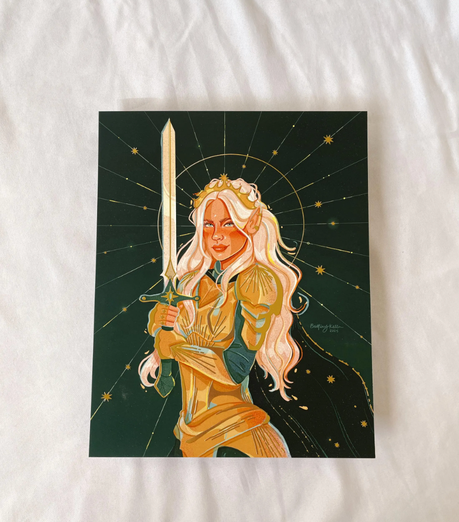 Aelin - Gold Foil - Throne of Glass Inspired (Art Print)