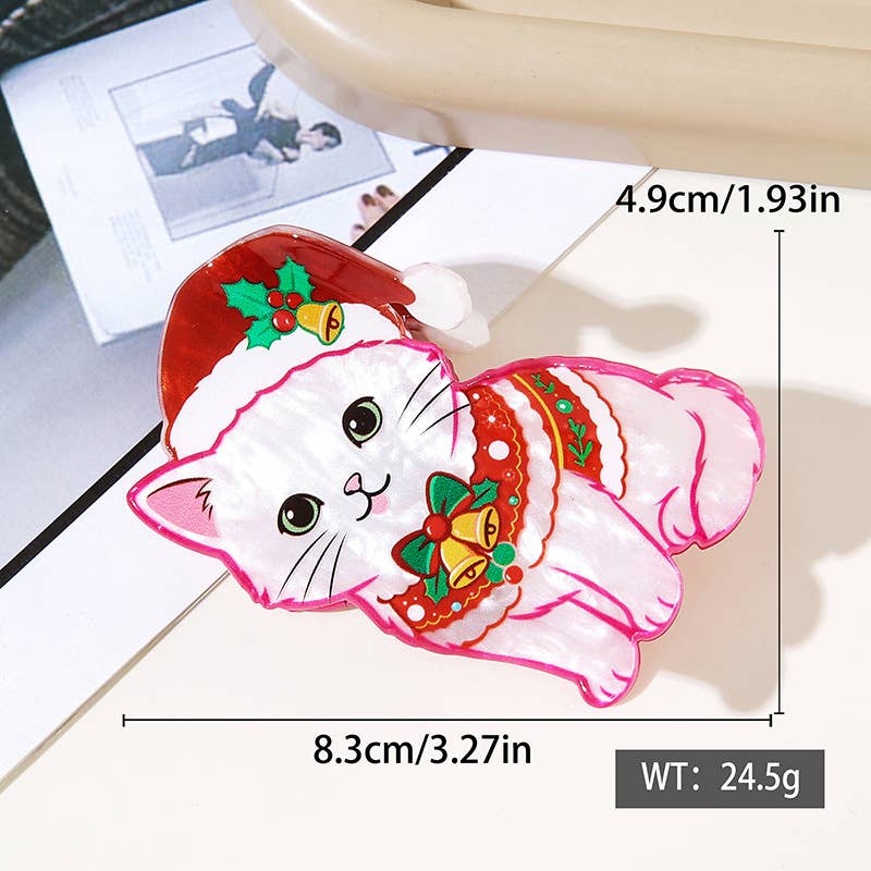 Cute Christmas Animal Santa Hat Hair Claw Clip