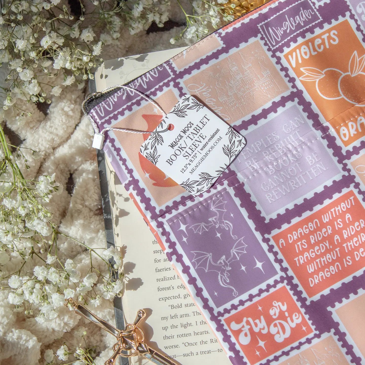 Fourth Wing Stamps - Water Resistant XL (E-Reader/Book/Tablet Sleeve)