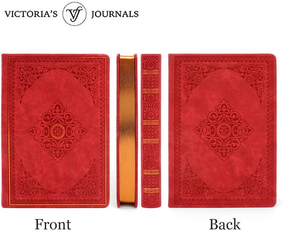 Victoria's Journals Antique Style Journal (Hard Cover) (Red)