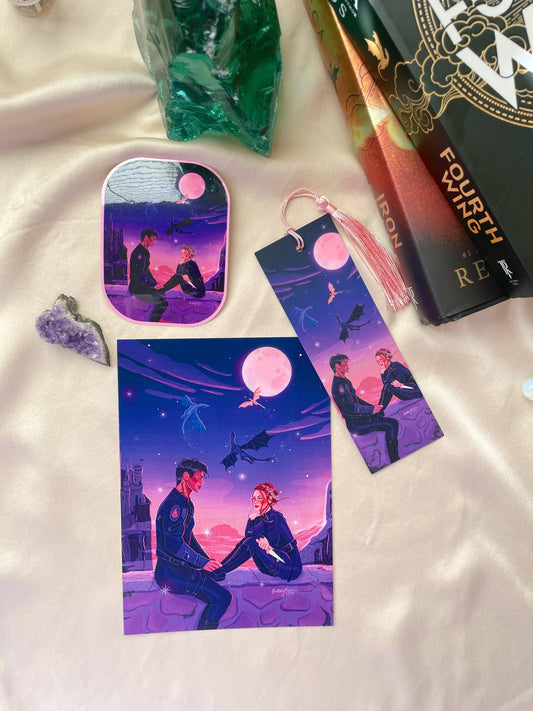 Fourth Wing - Violet & Xaden (Glossy Vinyl Sticker)