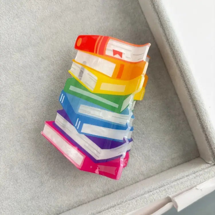 Whimsical Book Stack - Claw Hair Clip