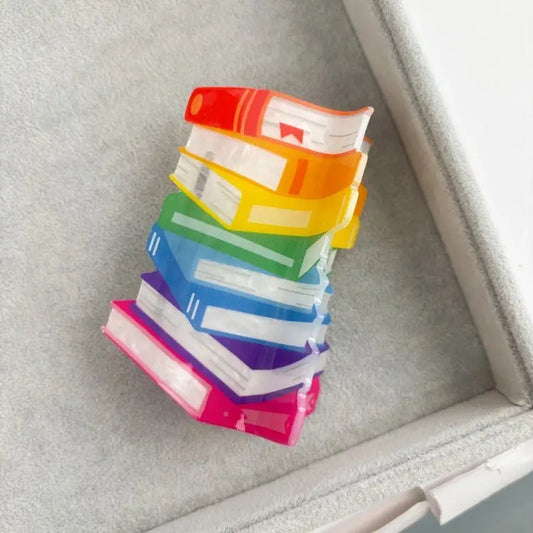 Whimsical Book Stack - Claw Hair Clip