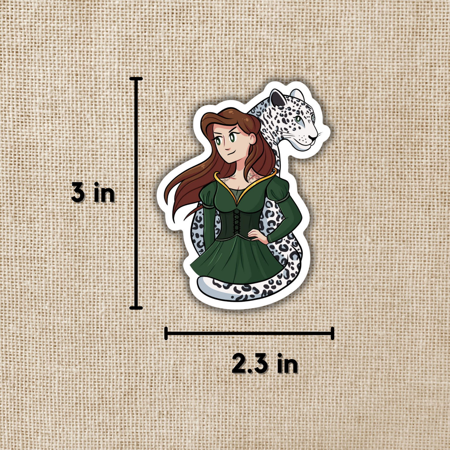 Lysandra Ghost Leopard - Throne of Glass Inspired (Vinyl Sticker)