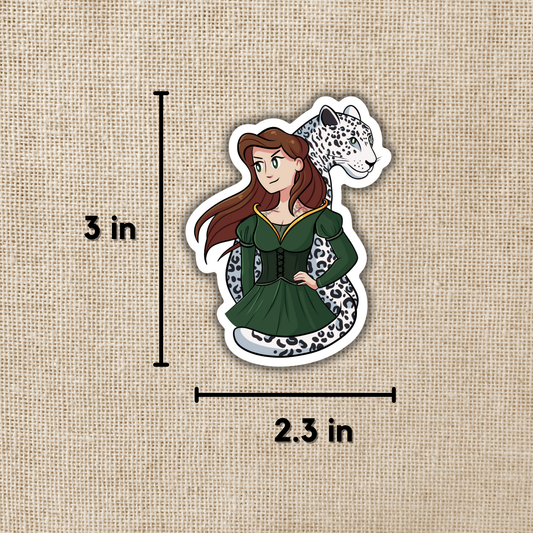 Lysandra Ghost Leopard - Throne of Glass Inspired (Vinyl Sticker)