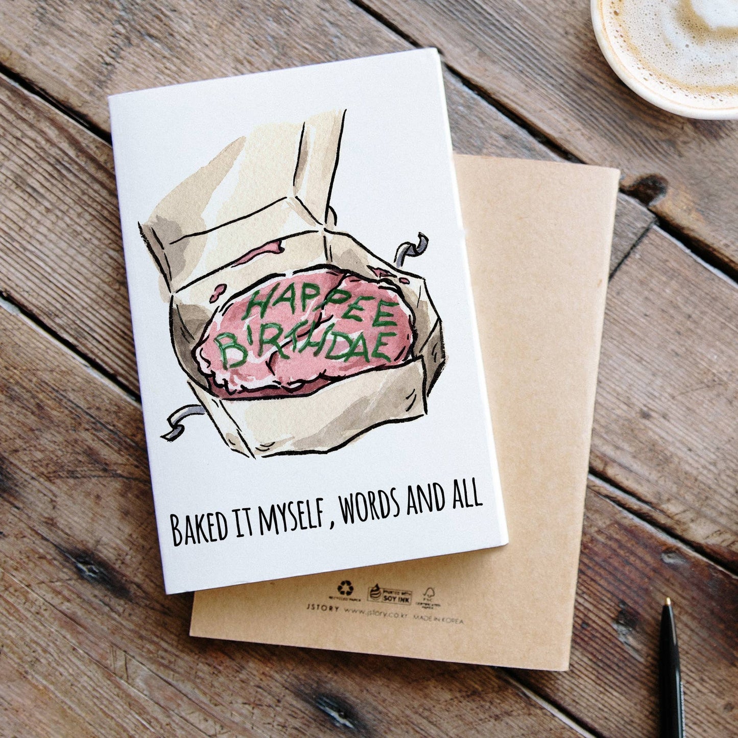 Baked It Myself Words and All (Birthday Card)