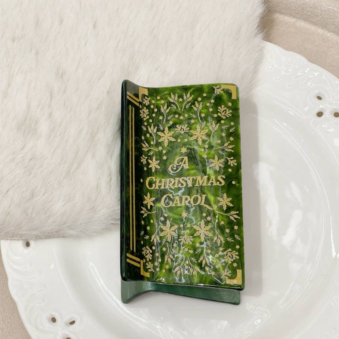 Christmas Book Acrylic Hair Claw Clip | Holiday Style