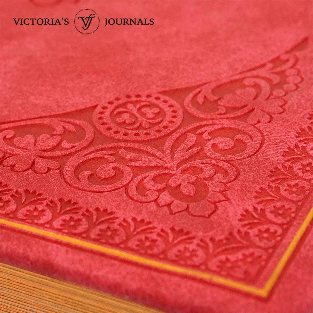 Victoria's Journals Antique Style Journal (Hard Cover) (Red)