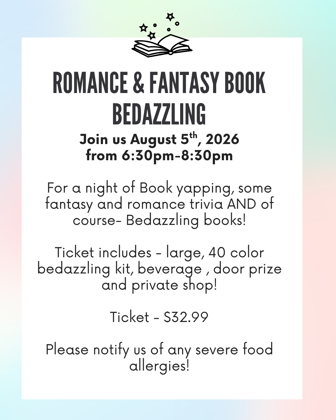 Romance and Fantasy Book Bedazzling - August 5th