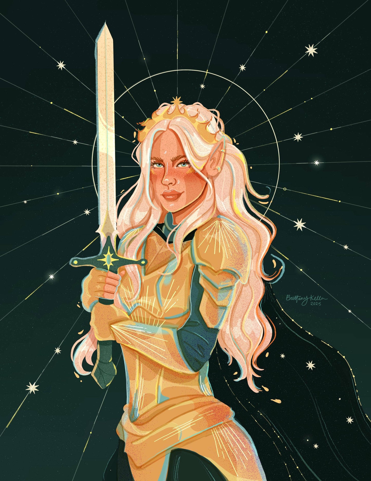 Aelin - Gold Foil - Throne of Glass Inspired (Art Print)