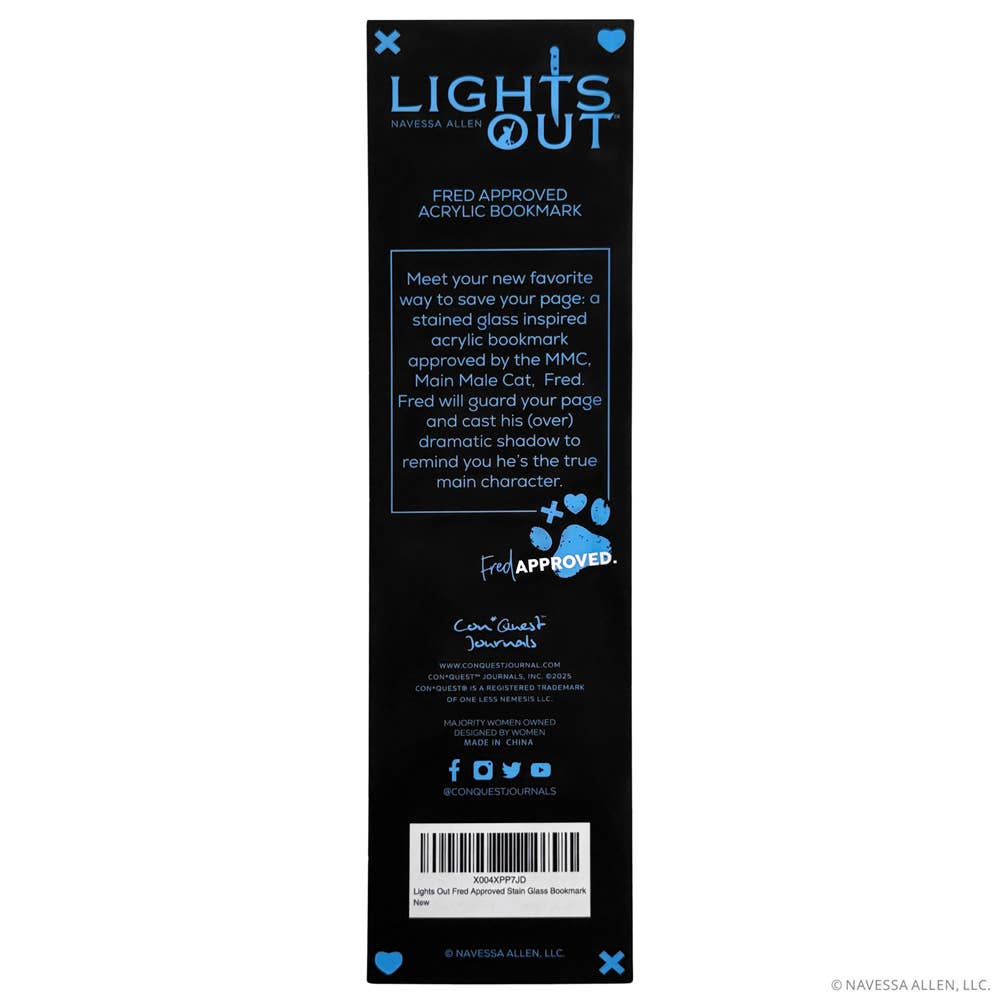 Lights Out: Fred Approved Transparent Acrylic Bookmark