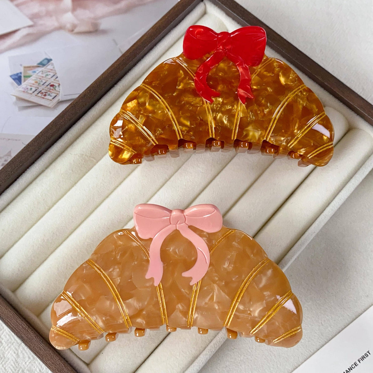 Bakery Croissant Acetate Hair Claw Clip