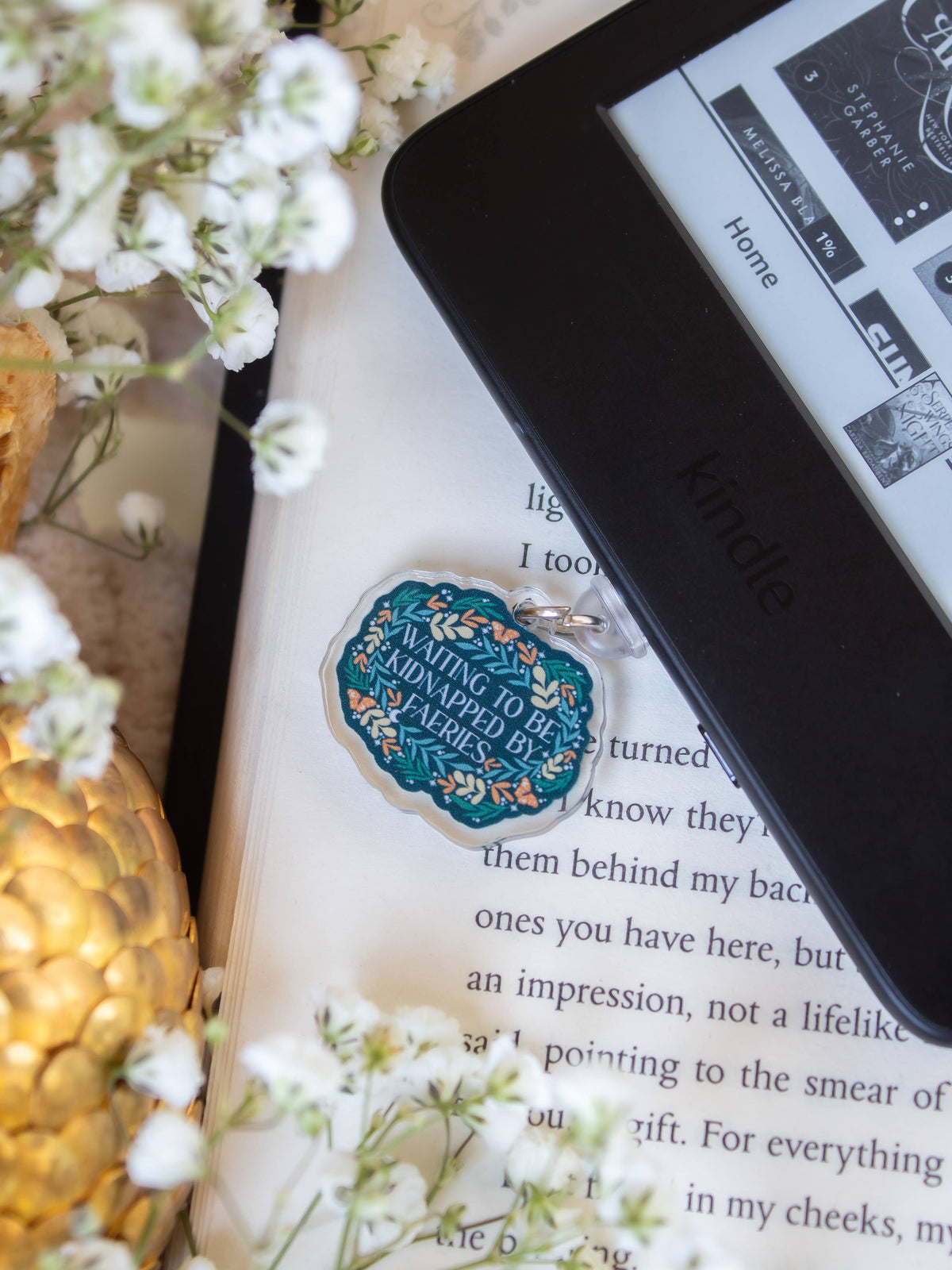 Kidnapped by Faeries Acrylic USB-C Dust Plug Kindle Charm