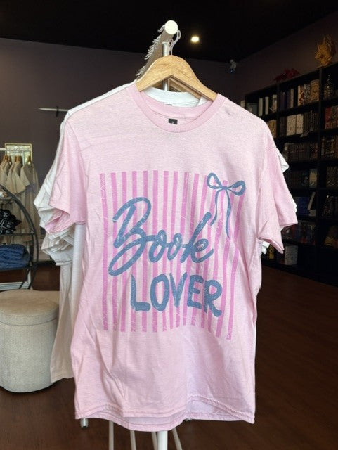 Striped Book Lover Tee (Pink)