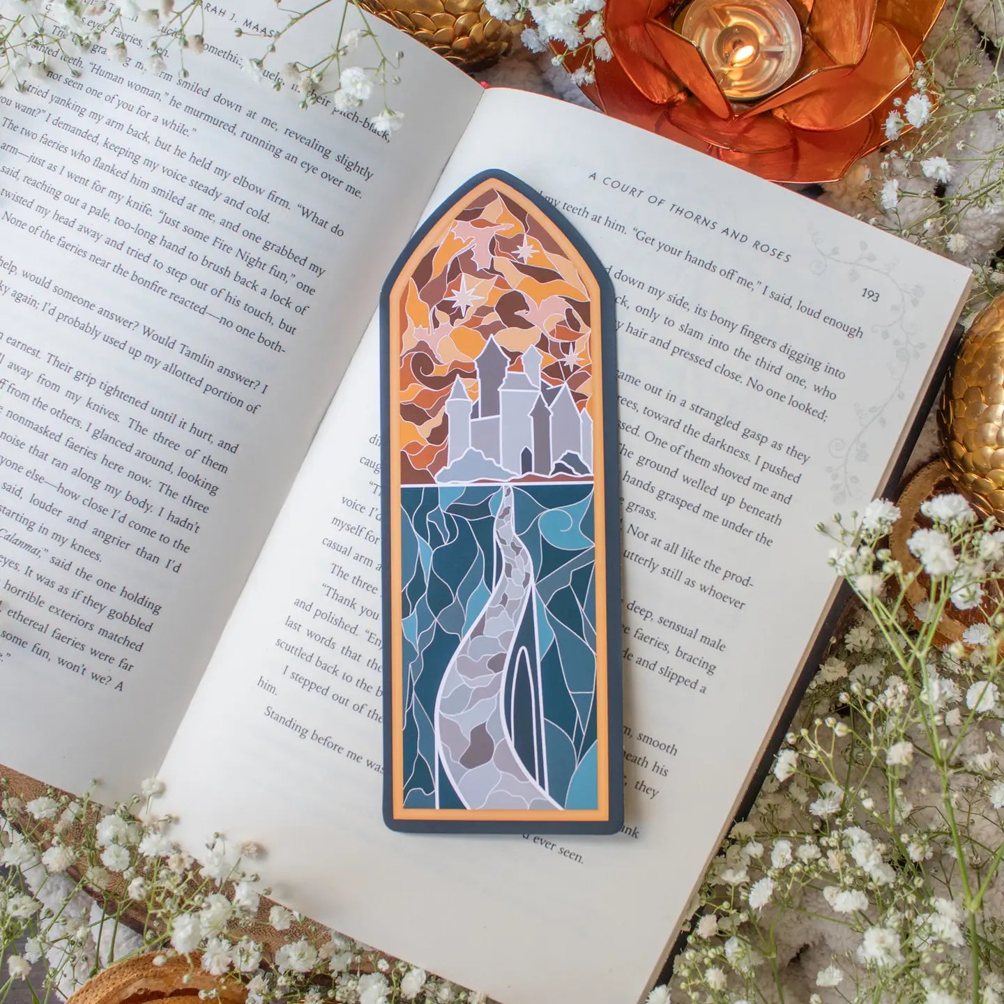 Fourth Wing Inspired Stain Glass Window Bookmark