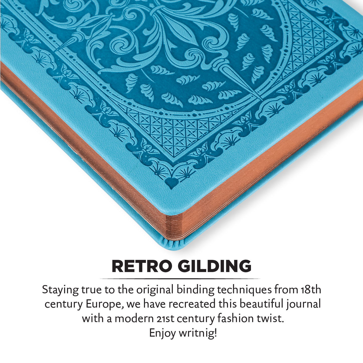 Victoria's Journals Antique Style Journal (Hard Cover) (Aqua Blue)