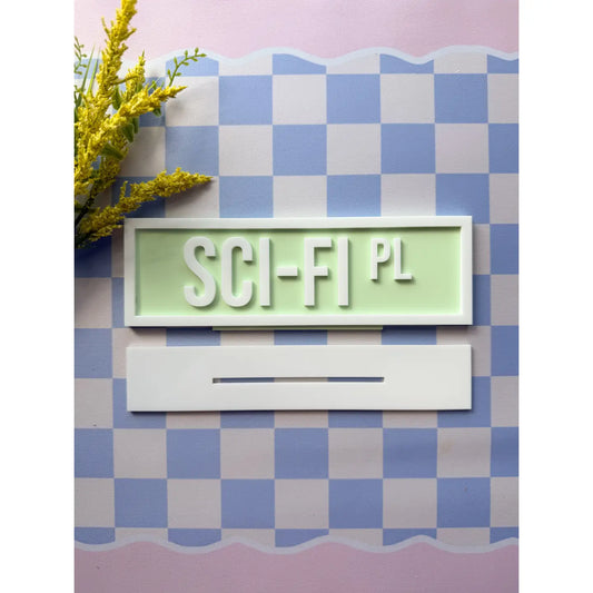 Sci-Fi Pl Acrylic Shelf Sign with stand