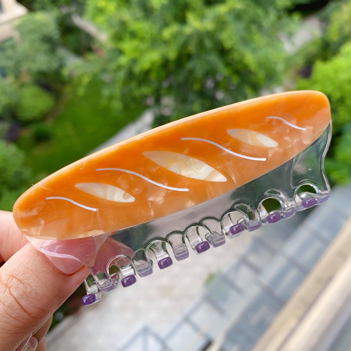 Bakery Croissant Acetate Hair Claw Clip