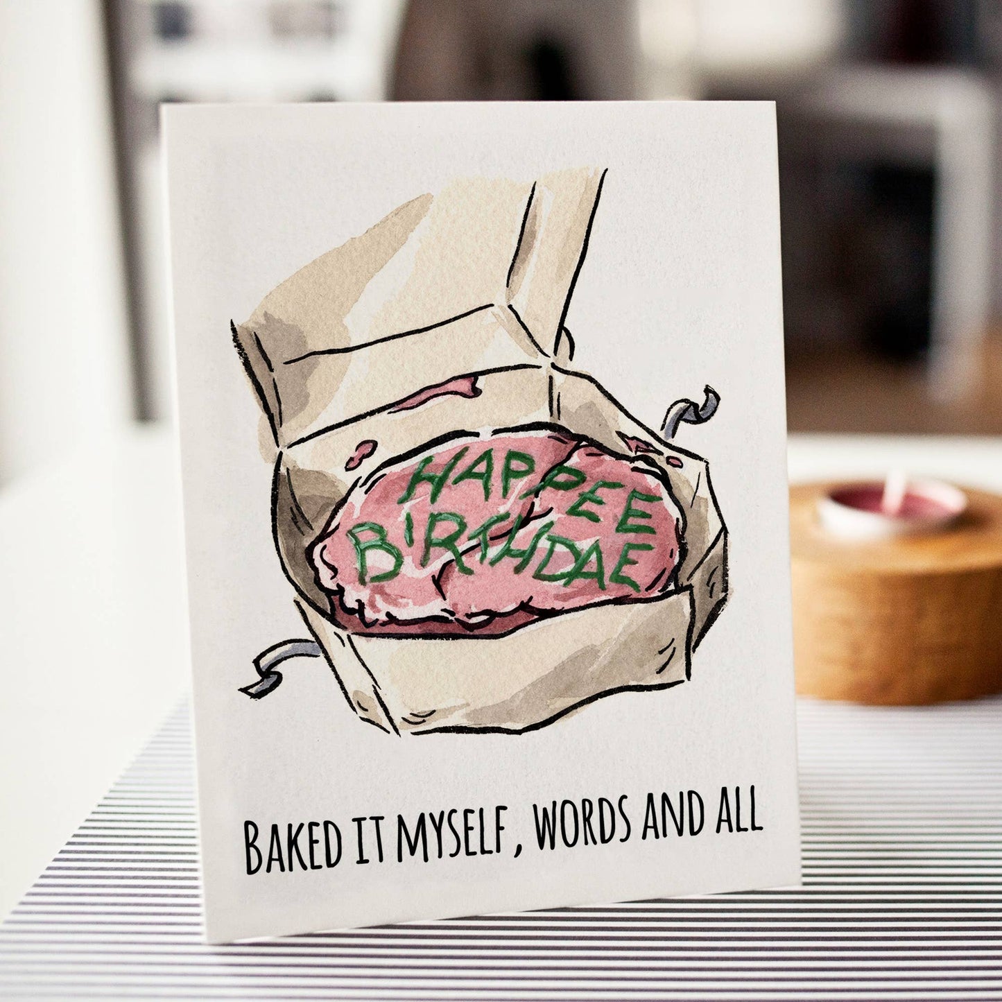 Baked It Myself Words and All (Birthday Card)