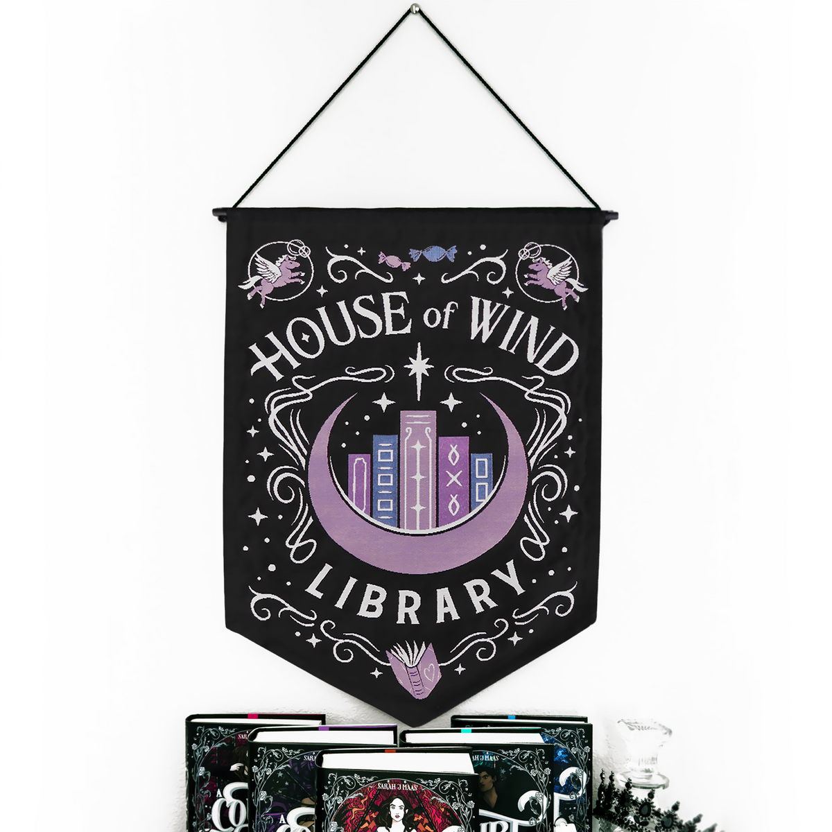 A Court of Thorns and Roses: House of Wind Library Cloth Tapestry Pennant (16'' x 24'')
