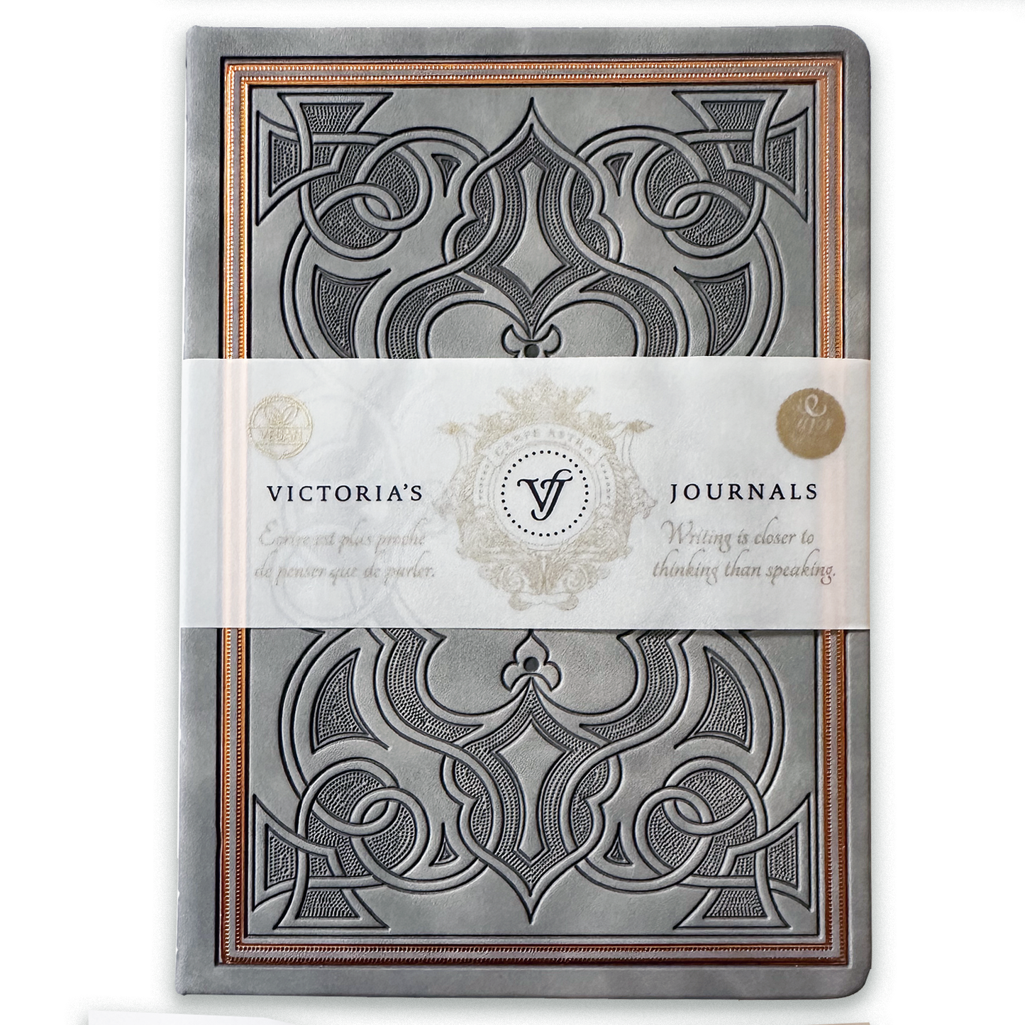 Victoria's Journals Antique Style Journal (Hard Cover) (Grey)