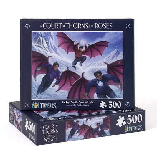 Bat Boys Solstice Snowball Fight 500-Piece Puzzle | Acotar