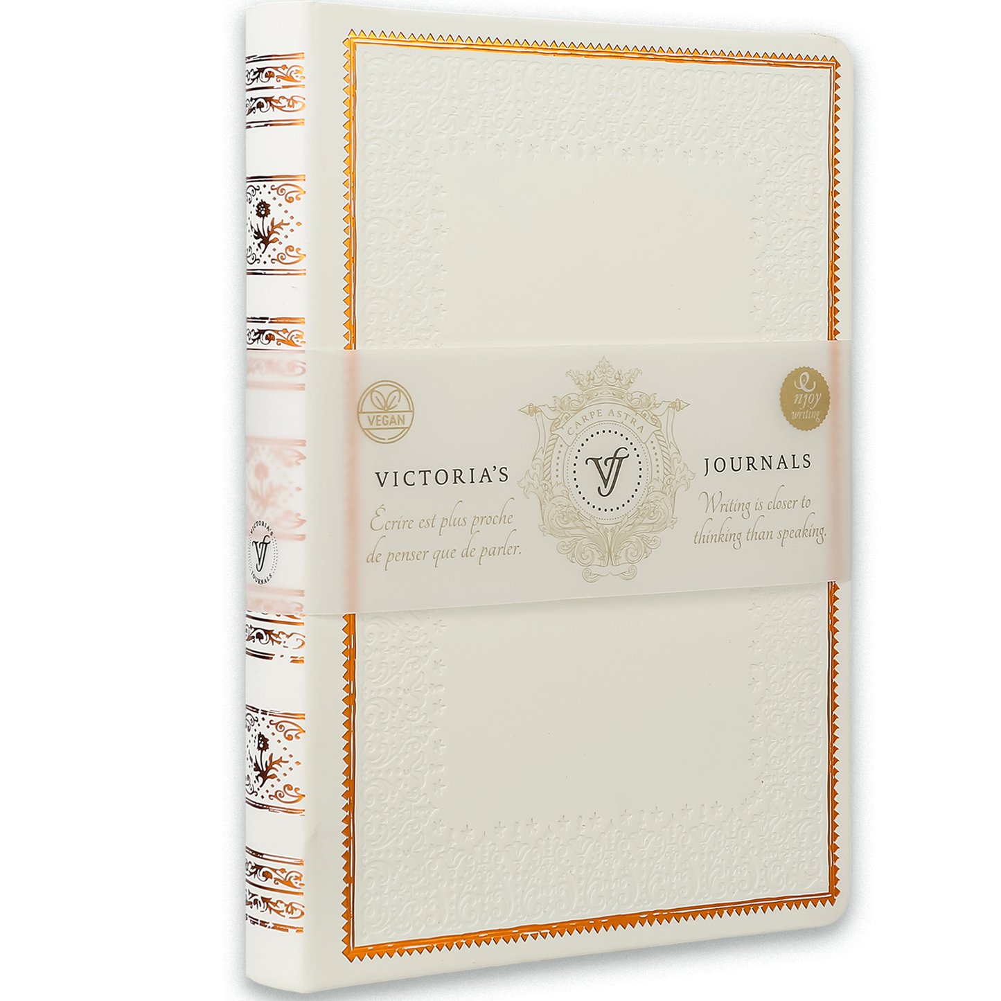 Victoria's Journals Antique Style Journal (Hard Cover) (White Lily)
