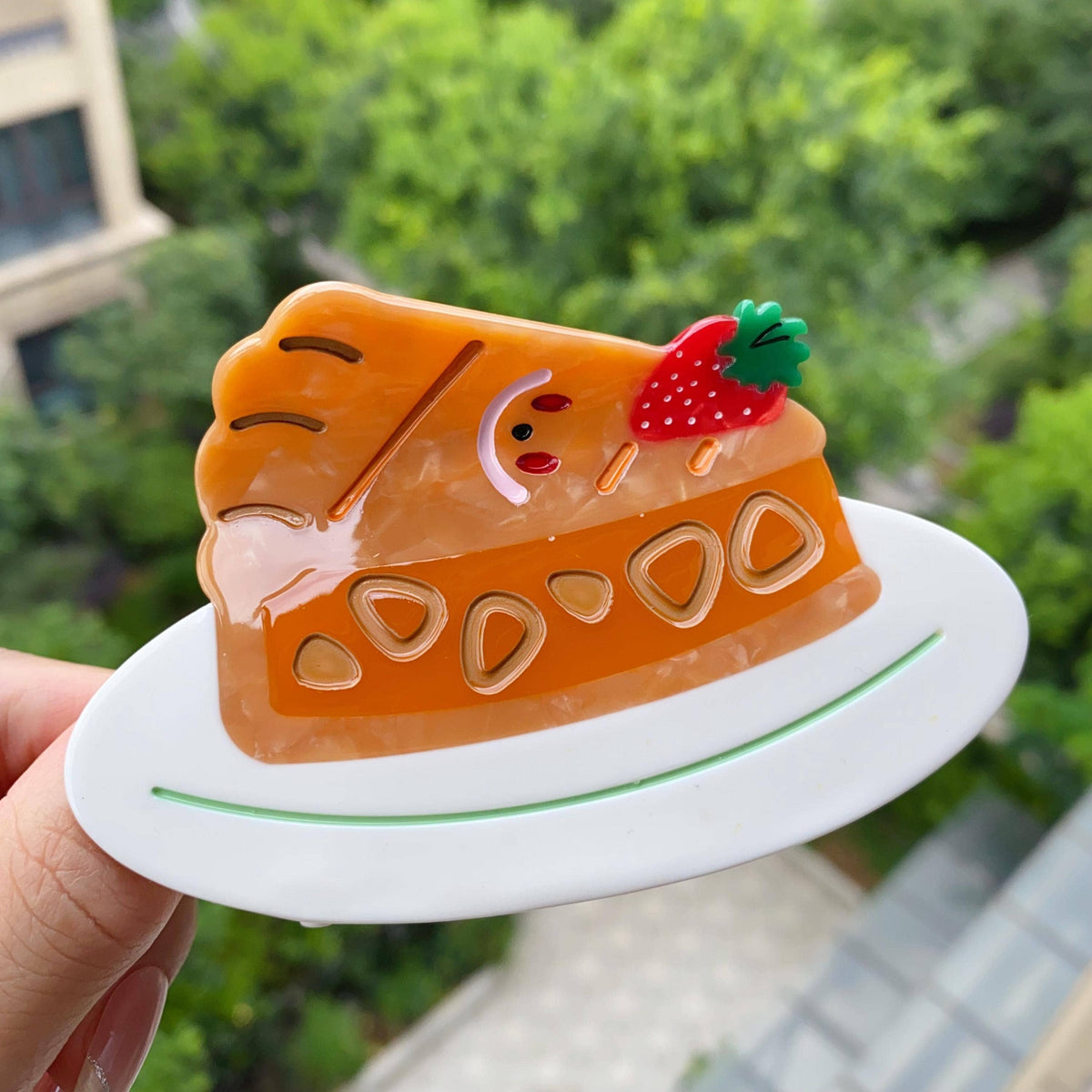 Bakery Croissant Acetate Hair Claw Clip