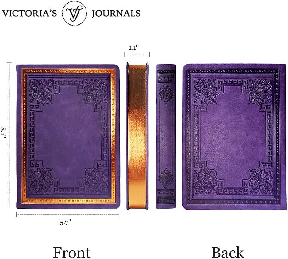 Victoria's Journals Antique Style Journal (Hard Cover) (Dark Purple)