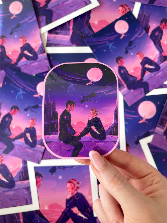 Fourth Wing - Violet & Xaden (Glossy Vinyl Sticker)