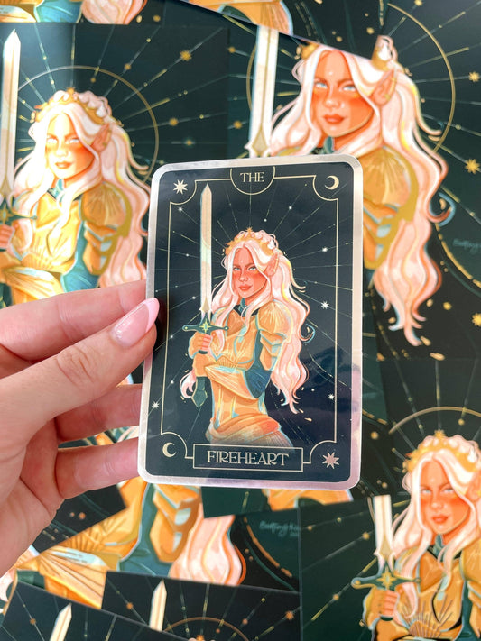 Fire Heart - Aelin Tarot Card (Gold Foiled Vinyl Sticker)